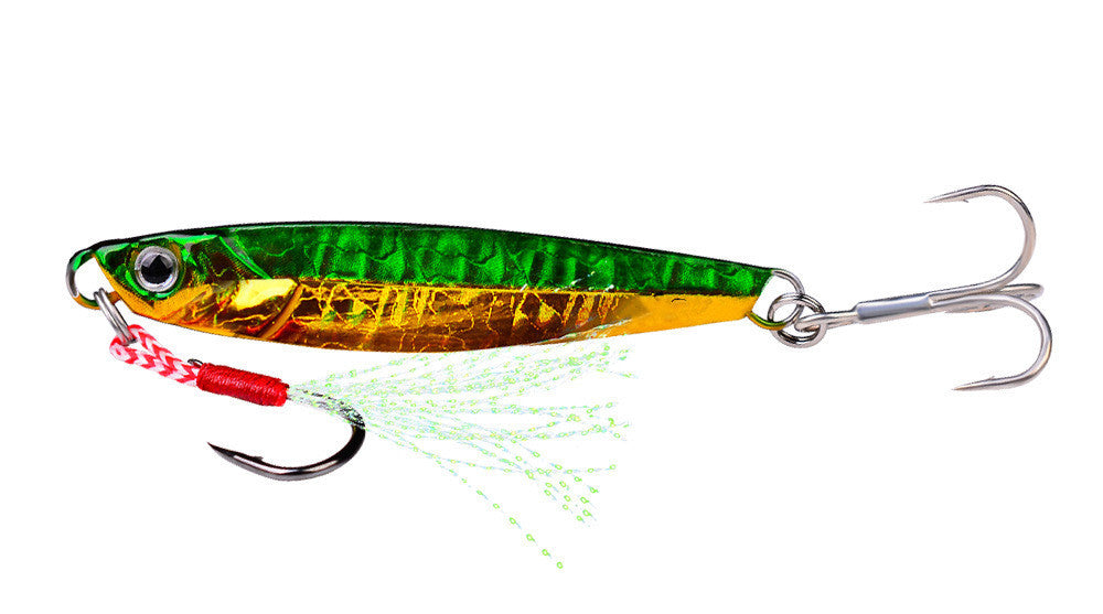 Luminous Long Shot Double Hook Iron Plate Metal Lure Bionic Fake Bait Submerged Fishing Bait Fishing Gear