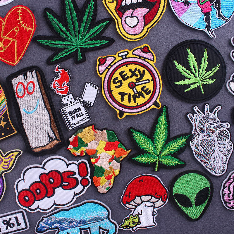 Hippie Patches On Clothes Cartoon Stickers Iron Patches