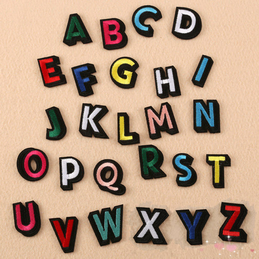 English color creative alphabet patches