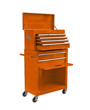 High Capacity Rolling Tool Chest With Wheels And Drawers, 8-Drawer Tool Storage Cabinet--ORANGE