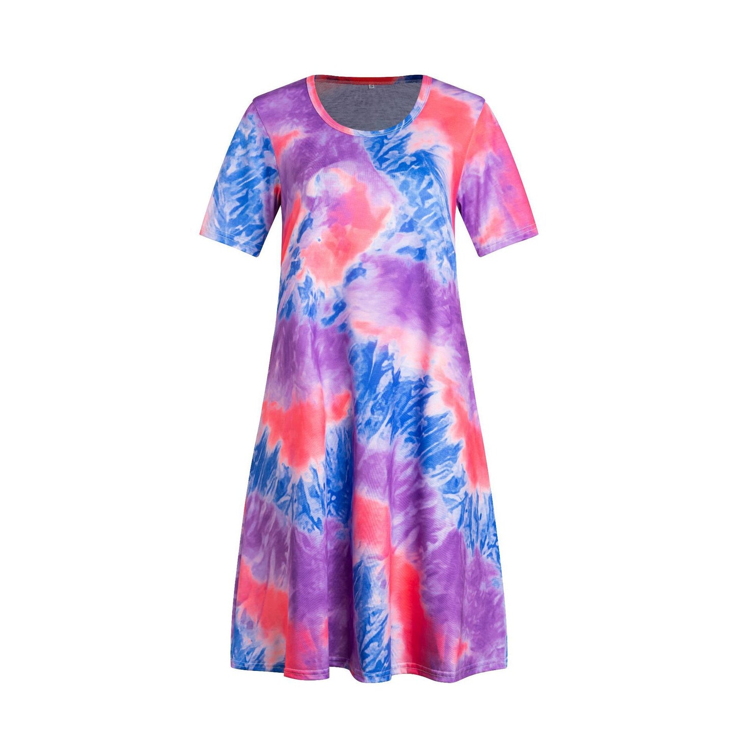 Fancy rainbow tie-dye print dress