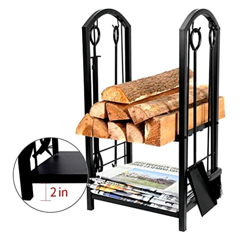 Outdoor Camping Firewood Stacking Rack Barbecue Wood Storage Rack