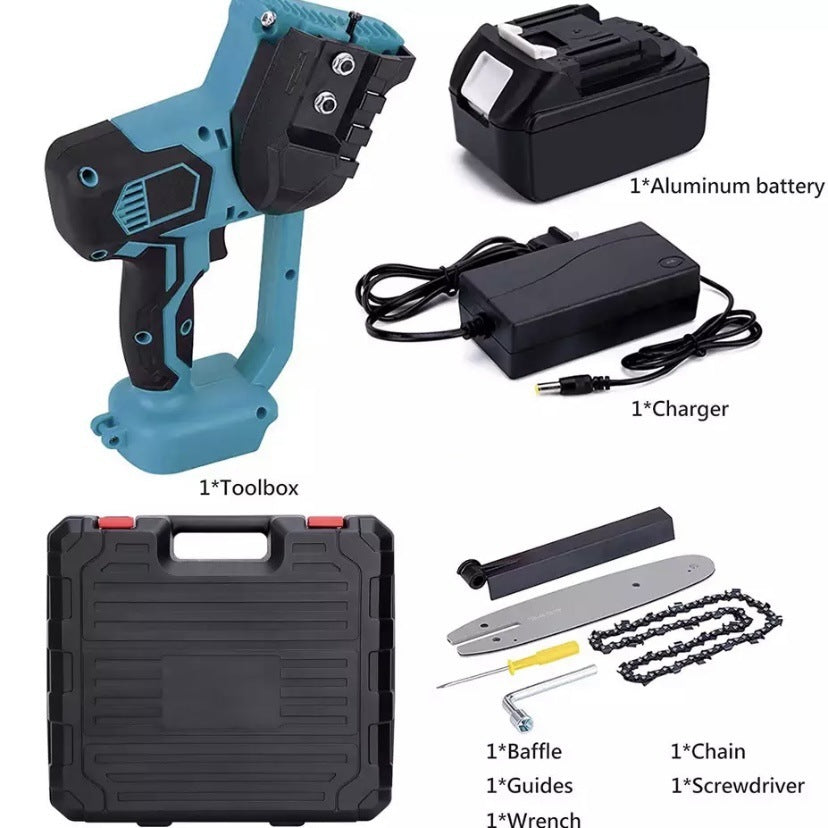 Mini rechargeable home chainsaw with one hand