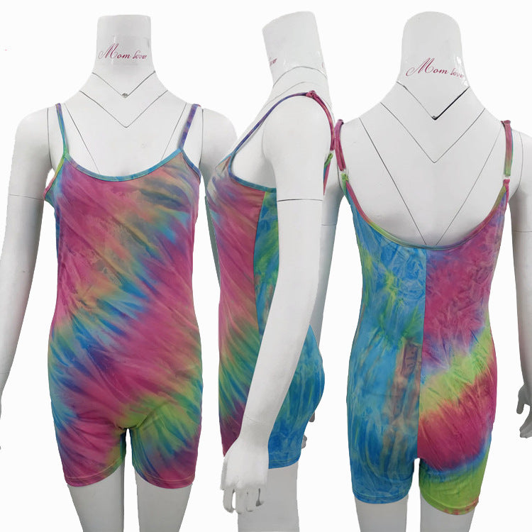 Tie-dye sling bodysuit