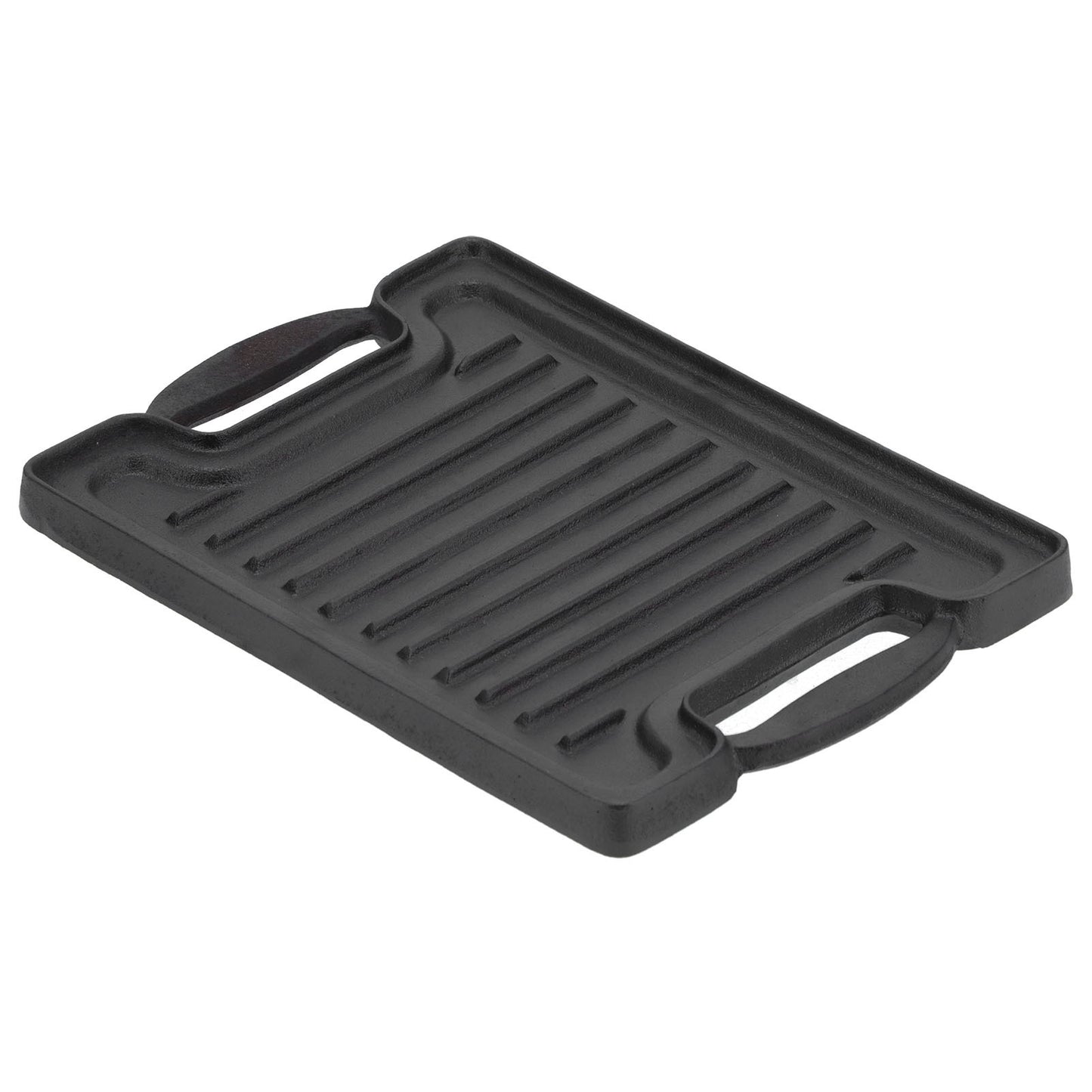 Cast Iron DoubleSided Grill Steak Griddle Plate with Rectangular Grill Press Barbecue Tool