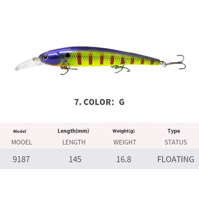 Deep Diving Long Tongue Plate Floating Water Mino Lure Light Sea Water Bait