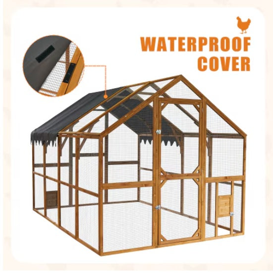 Outdoor Chicken Coop Enclosures Large Kitten Playpen With Platforms,Upgrade Waterproof Cover