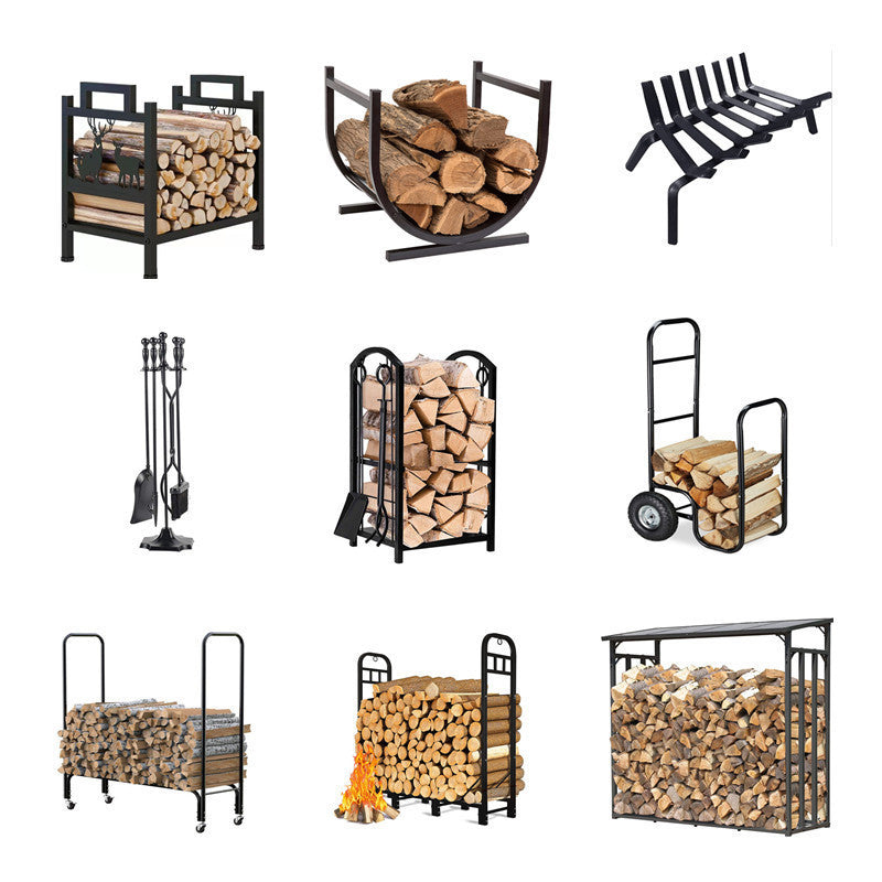 Outdoor Camping Firewood Stacking Rack Barbecue Wood Storage Rack