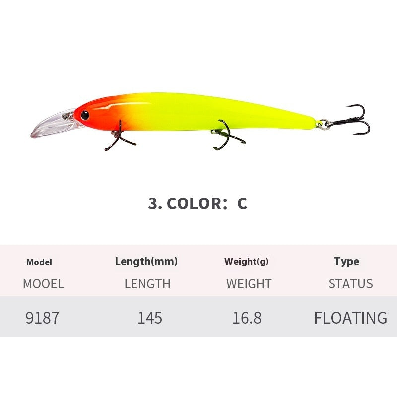 Deep Diving Long Tongue Plate Floating Water Mino Lure Light Sea Water Bait