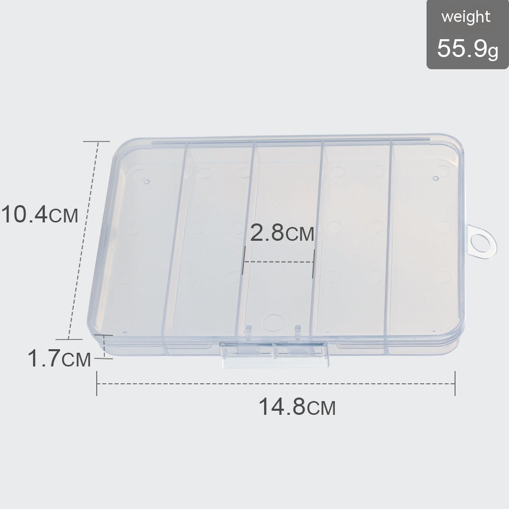 Luya Five Grid Transparent PP Plastic Fishing Gear Box