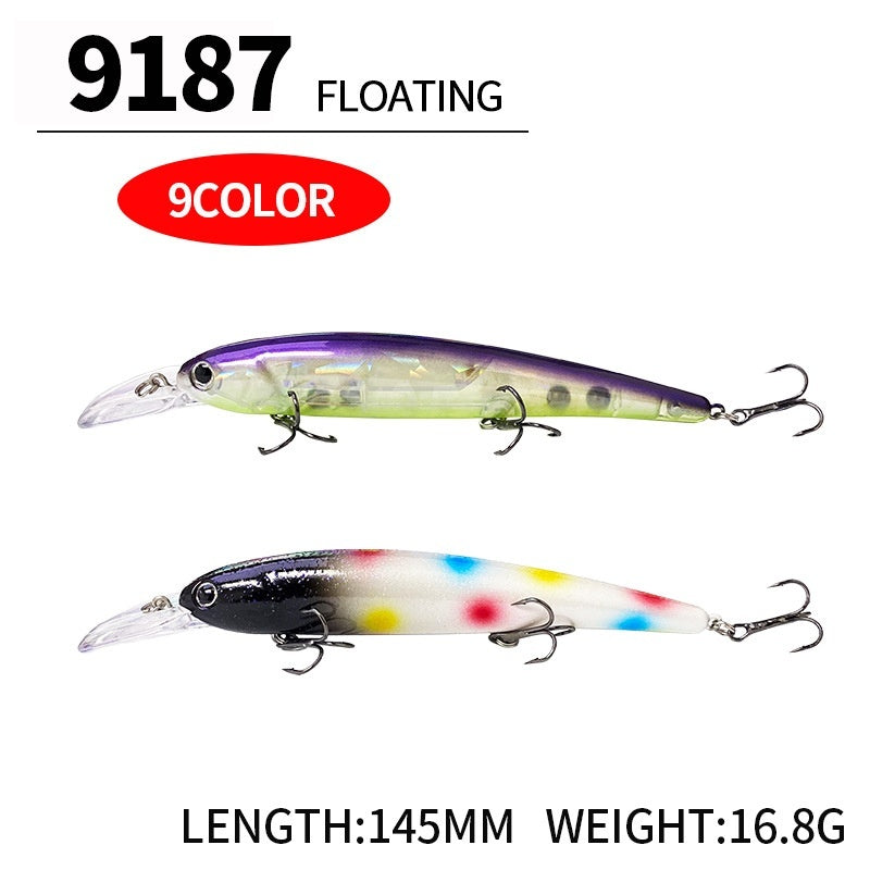 Deep Diving Long Tongue Plate Floating Water Mino Lure Light Sea Water Bait