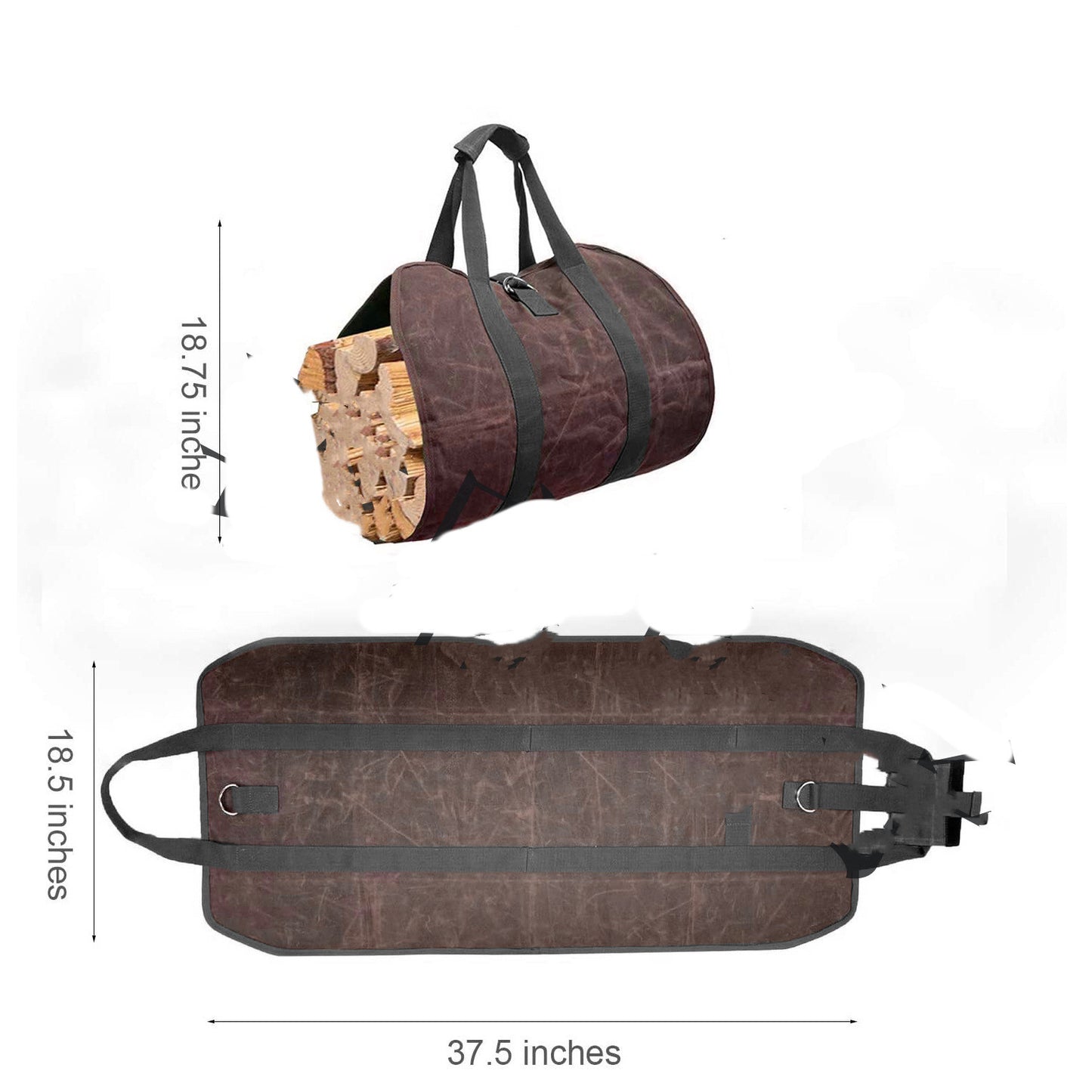 Outdoor Firewood Transportation Canvas Portable Storage Bag Firewood