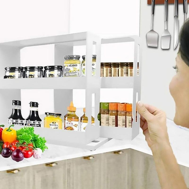 Kitchen rotating rack spice rack