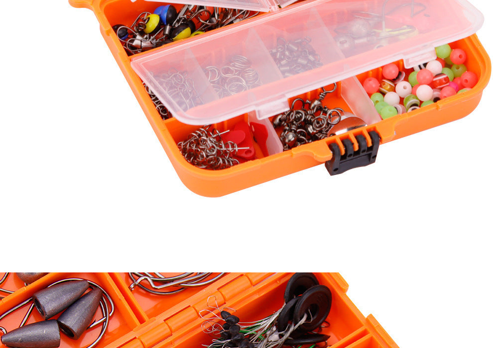 Weihe 257 Pieces Lure Fishhook Accessories Suit Texas Fishing Sea Fishing Rock Fishing Set Box