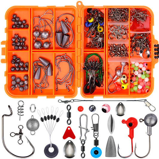 Weihe 257 Pieces Lure Fishhook Accessories Suit Texas Fishing Sea Fishing Rock Fishing Set Box