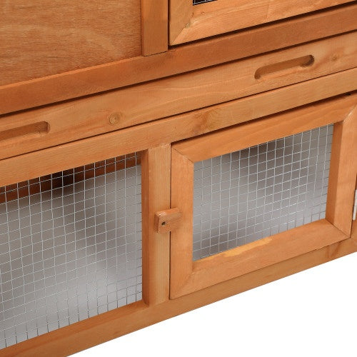 Large Wooden Rabbit Cage Indoor And Outdoor Rabbit Cage With Pallets And Small Animal Slides