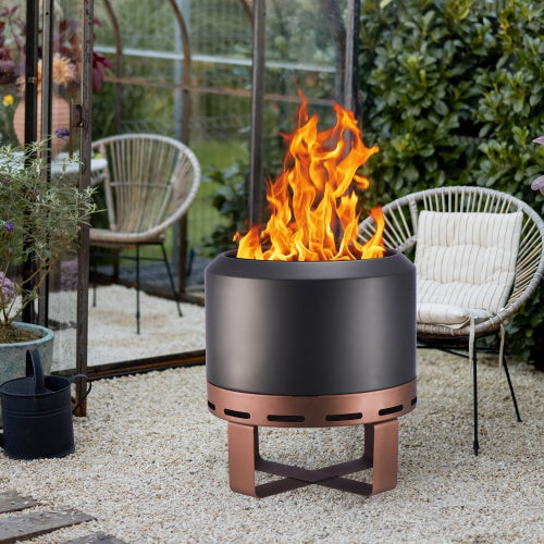 Outdoor Smokeless Fire Pit Stove 18 For Camping Bonfire, Wood Burning Fire Place Firepit With Stand For Patio  Outside