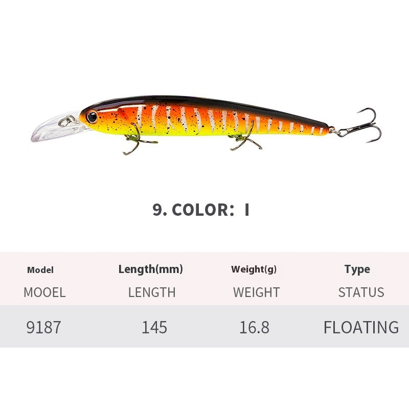 Deep Diving Long Tongue Plate Floating Water Mino Lure Light Sea Water Bait