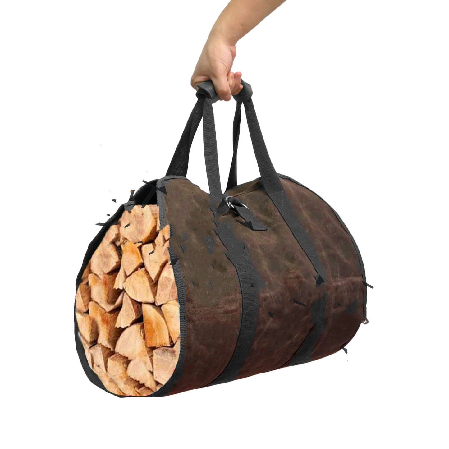 Outdoor Firewood Transportation Canvas Portable Storage Bag Firewood