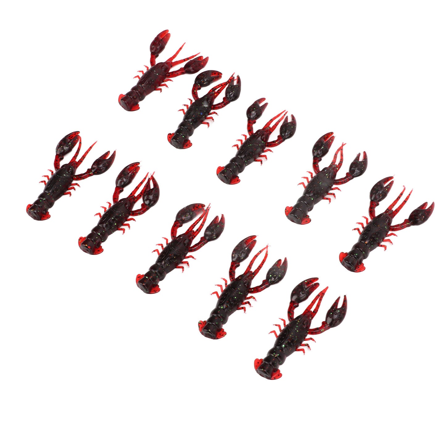 10pcs Soft Fishing Lure Crawdad Bait PVC Shrimp Artificial Soft Lure Baits for Bass FishingDark Red A Pack of Ten