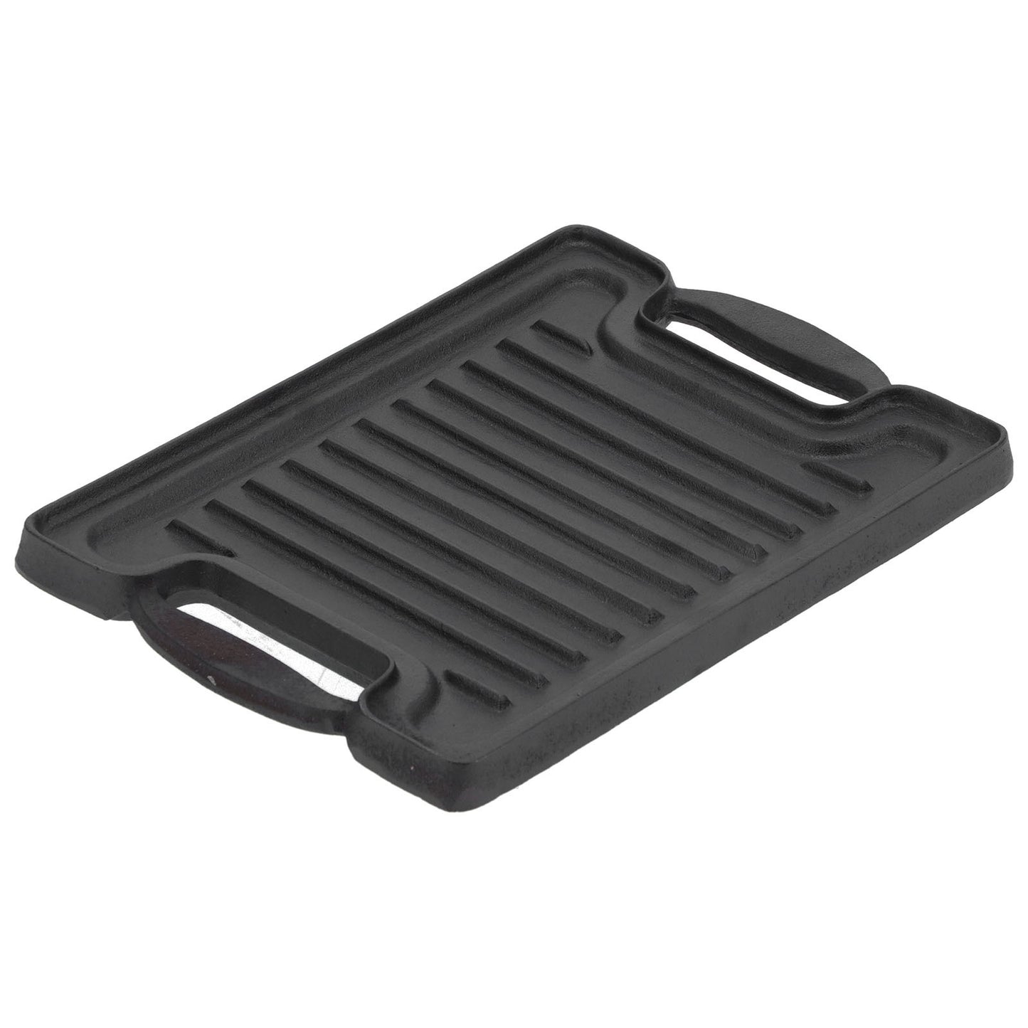 Cast Iron DoubleSided Grill Steak Griddle Plate with Rectangular Grill Press Barbecue Tool