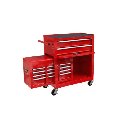 High Capacity Rolling Tool Chest With Wheels And Drawers, 8-Drawer Tool Storage Cabinet--RED