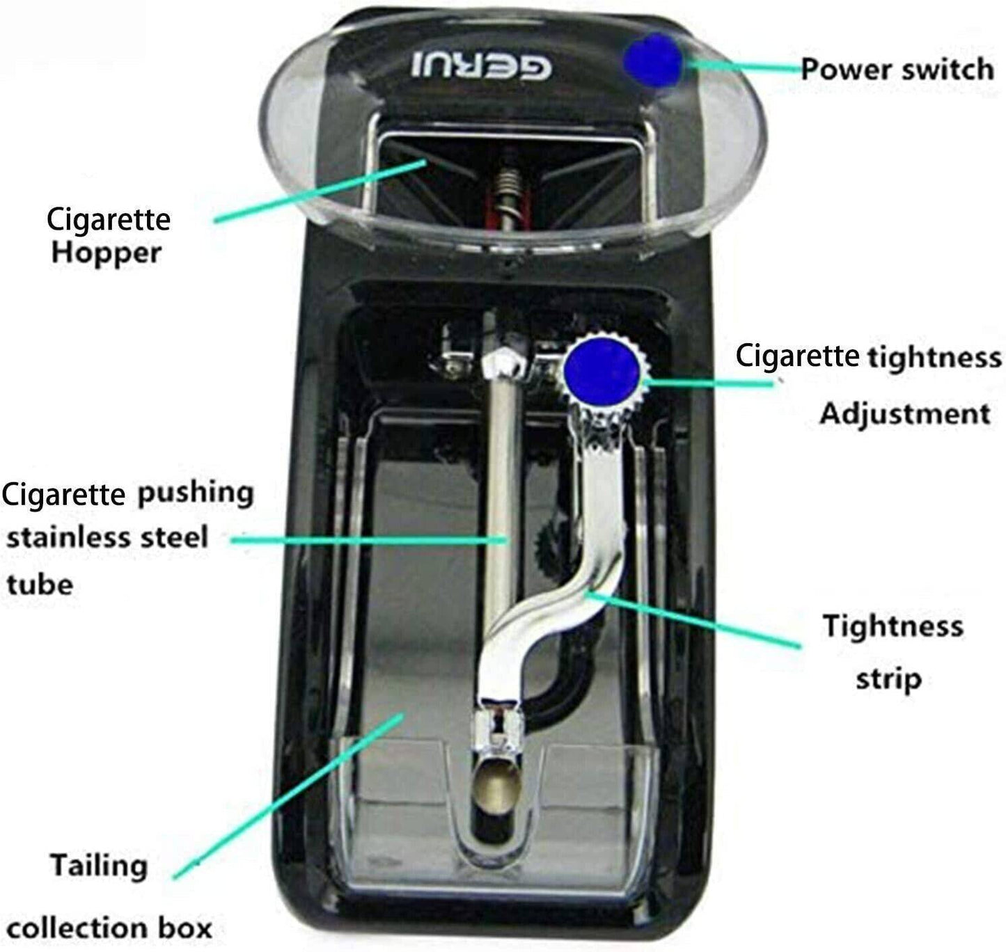 Cigarette Automatic Machine Tobacco Rolling Maker Roller Electric Injector Tube