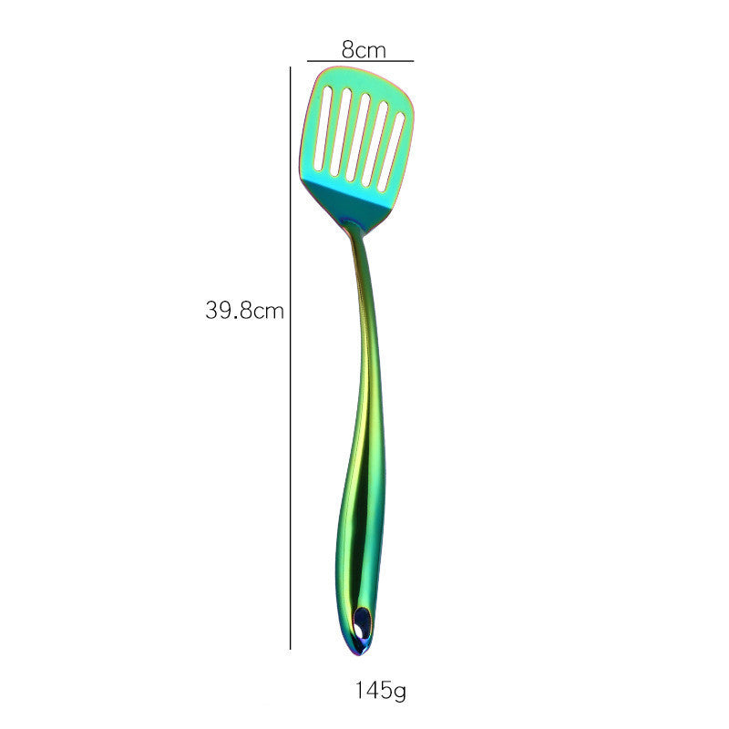 Rainbow Kitchen Tools Cooking Utensils Restaurant Cookware Kitchenware Set Soup Ladle Colander Spoon Slotted  Turner