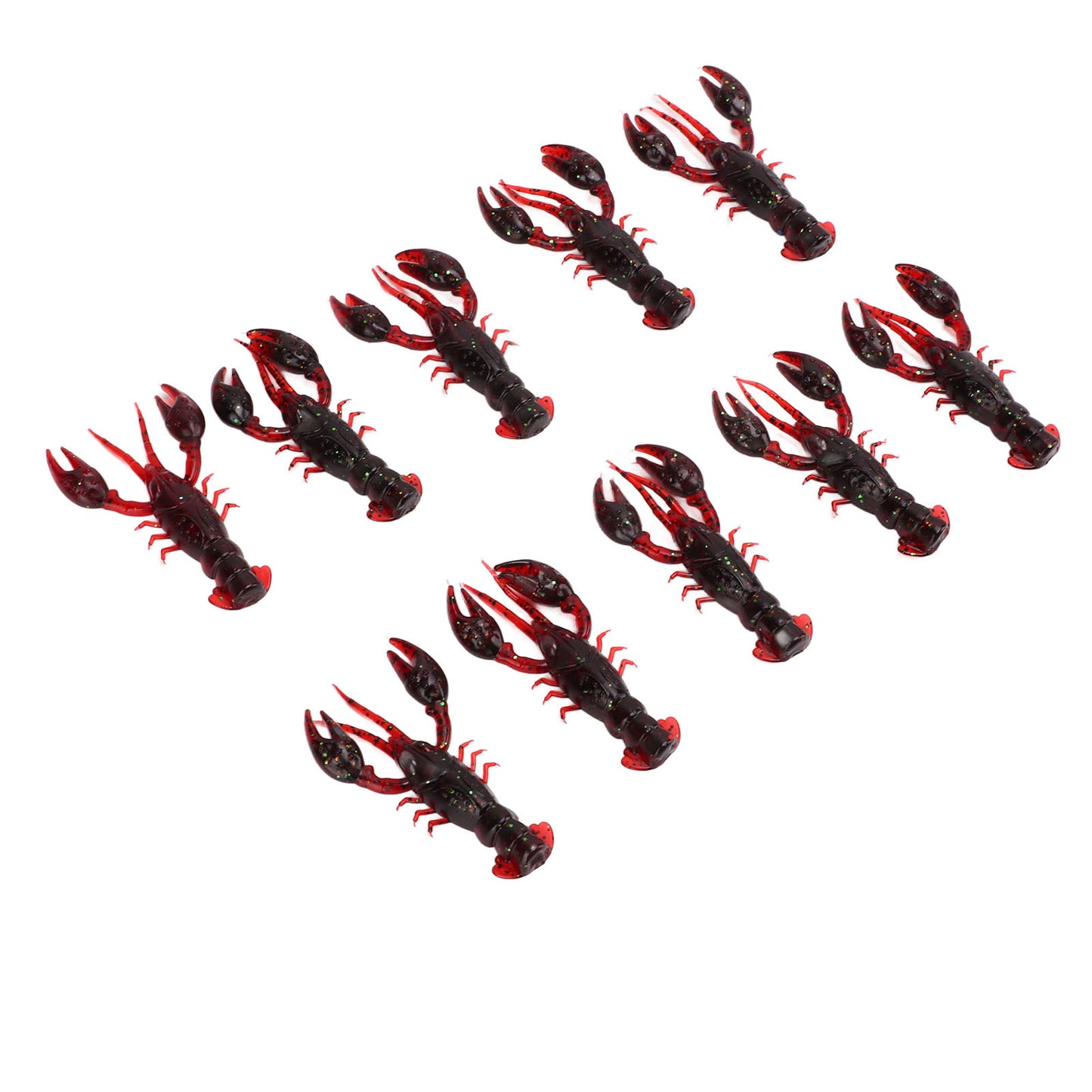 10pcs Soft Fishing Lure Crawdad Bait PVC Shrimp Artificial Soft Lure Baits for Bass FishingDark Red A Pack of Ten