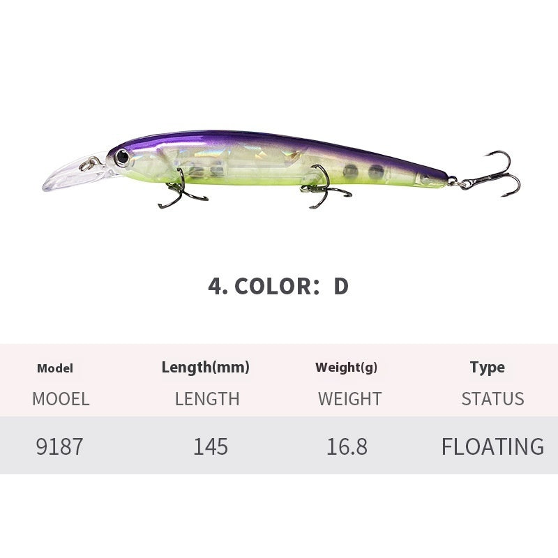 Deep Diving Long Tongue Plate Floating Water Mino Lure Light Sea Water Bait