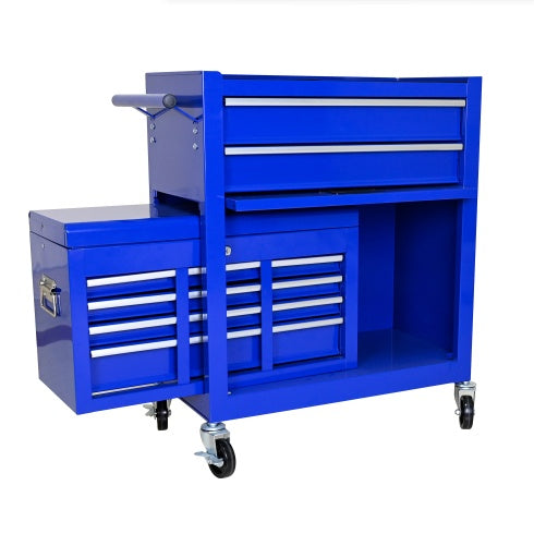 High Capacity Rolling Tool Chest With Wheels And Drawers, 8-Drawer Tool Storage Cabinet--BLUE