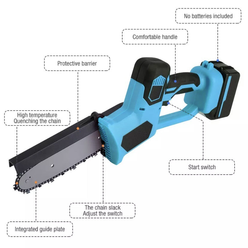 Mini rechargeable home chainsaw with one hand