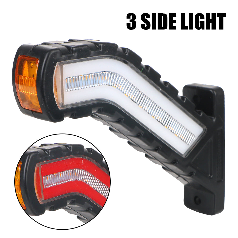 LED Side Marker Lights 12V 24V 2 Pcs Waterproof Flowing Water Effect Turn Signal Lamp Universal For Truck Trailer Lorry