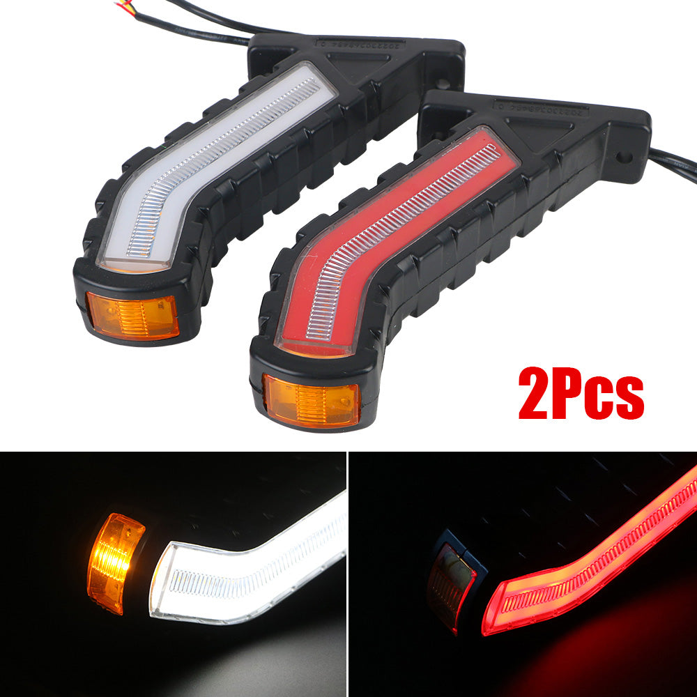 LED Side Marker Lights 12V 24V 2 Pcs Waterproof Flowing Water Effect Turn Signal Lamp Universal For Truck Trailer Lorry