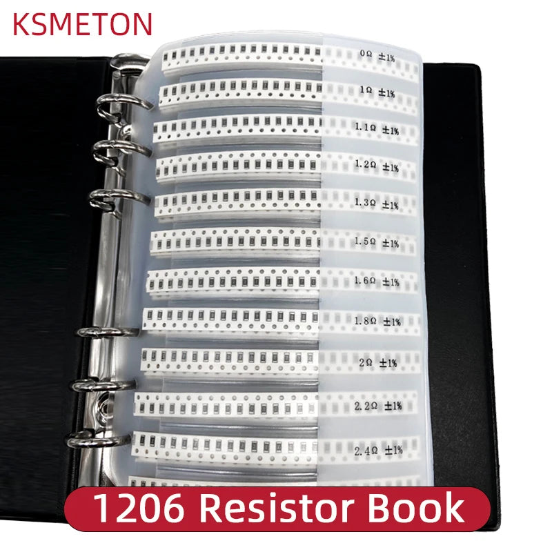 Smd Book Resistor Kit 0805 0201 0402 0603 1206 1% Resistor set Assortment Kit DIY 170/400 Values Sample Book FR-07 0Ω-10MΩ