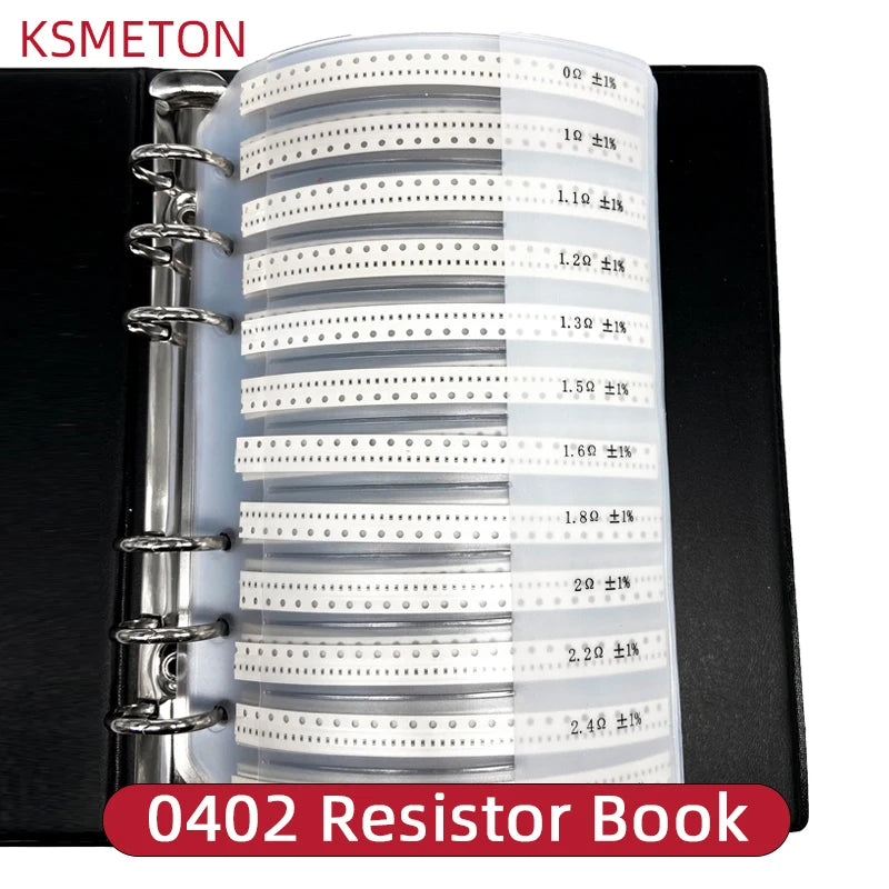 Smd Book Resistor Kit 0805 0201 0402 0603 1206 1% Resistor set Assortment Kit DIY 170/400 Values Sample Book FR-07 0Ω-10MΩ