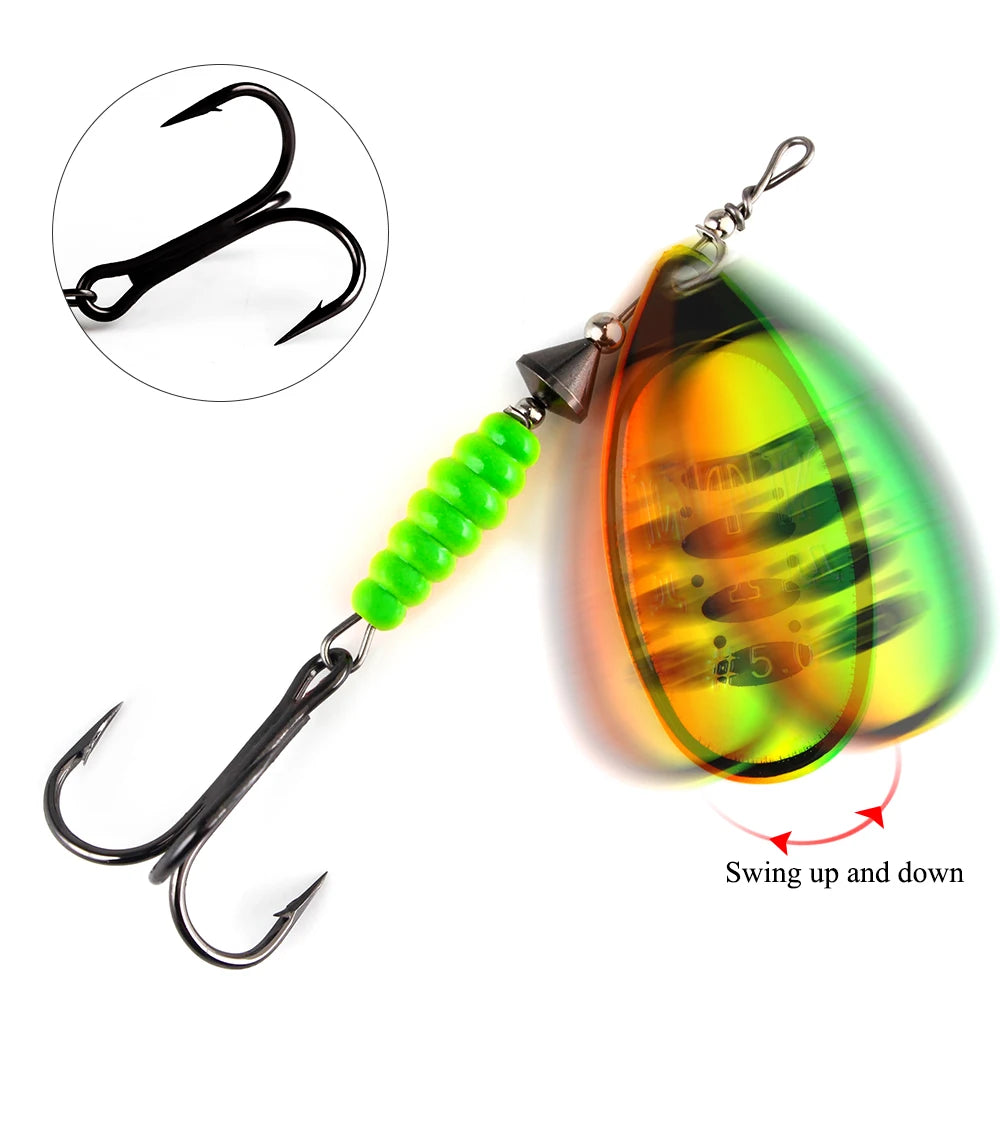 FISH KING Willow Spinner Bait 8.4g12.5g14.7g  Copper Size 3#-5# With 35647-BR Treble Hook 2#-1/0# Fishing Lure