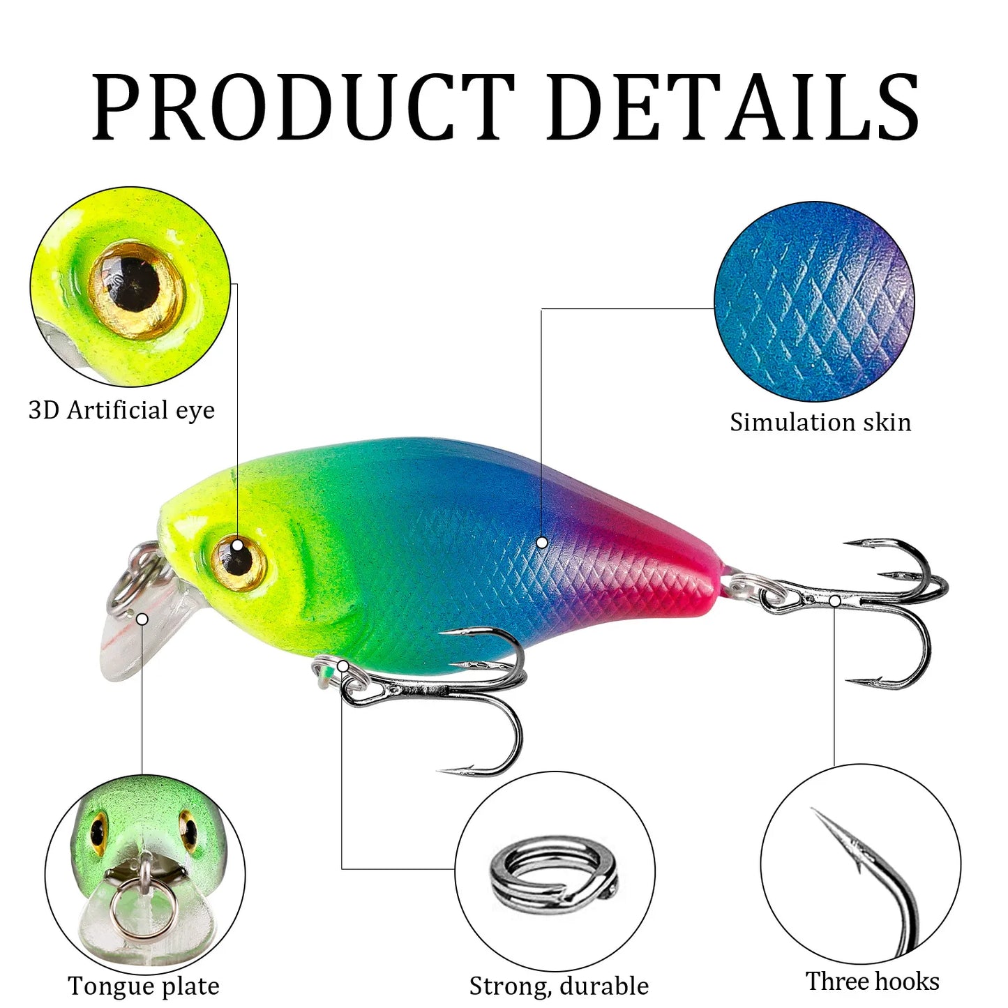 1 PCS Minnow Fishing Lure about 45mm 4.2g Crankbait Hard Bait Topwater Artificial Wobbler Bass Japan Fly Fishing Accessories