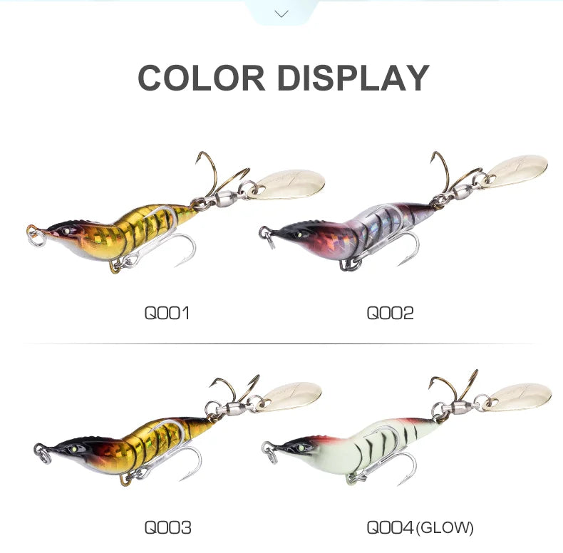 Kingdom Simulation Shrimp Fishing Lures 8.5g 14g 21g 28g Artificial Wobblers Metal Fishing Spinner Bait Hard Jigging Lures