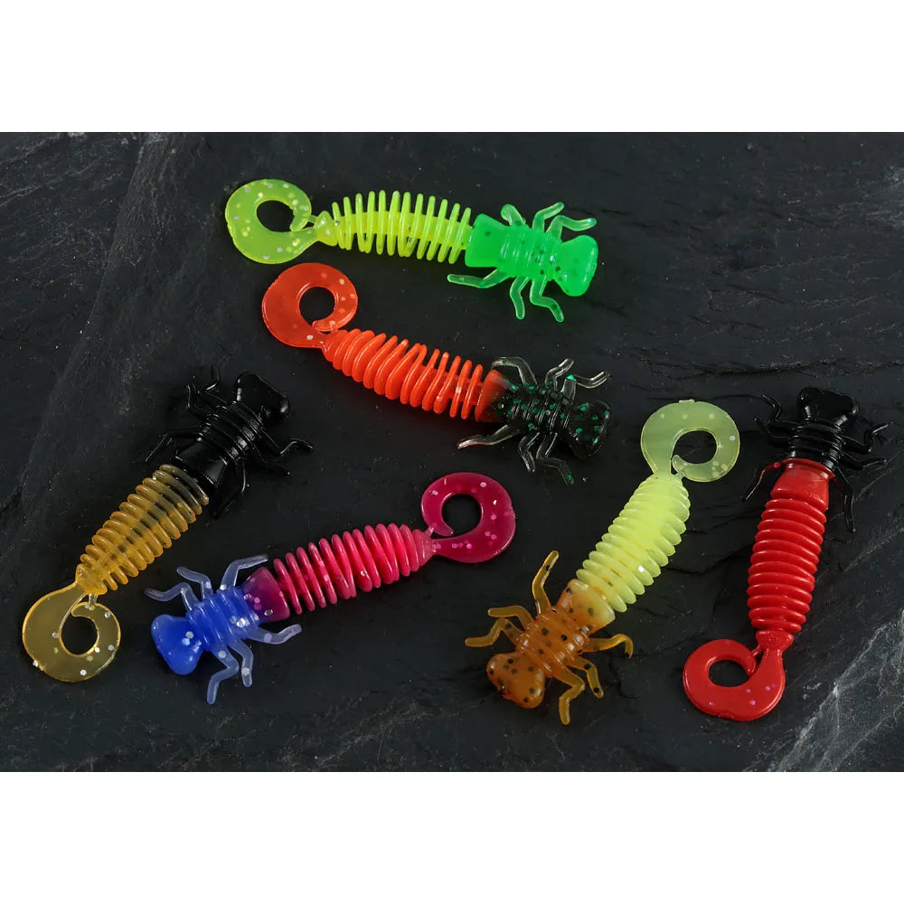 Larva Soft Lures 55mm 20pcs/lot TPR fishing artificial lure bass perch trout soft swimbait plastic fishing lures 2020 worm bait