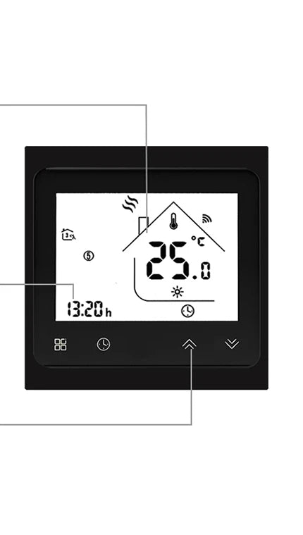 2 4 Pipe WiFi Smart Central Air Conditioner Thermostat 3 Speed Fan Coil Unit Wireless Voice Tuya Temperature Controller Alexa