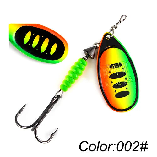 FISH KING Willow Spinner Bait 8.4g12.5g14.7g  Copper Size 3#-5# With 35647-BR Treble Hook 2#-1/0# Fishing Lure