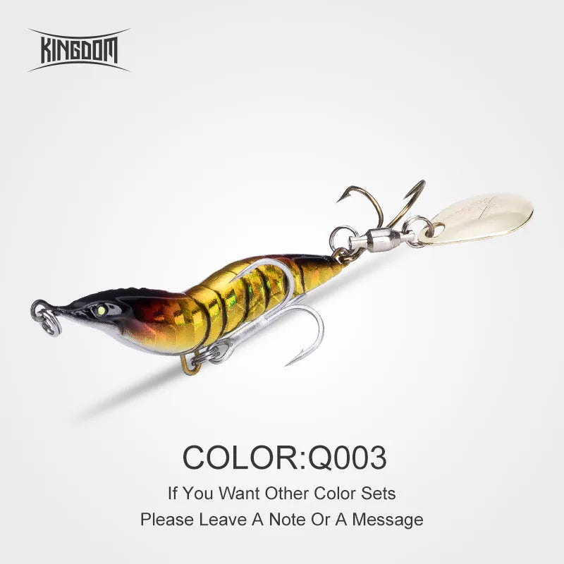 Kingdom Simulation Shrimp Fishing Lures 8.5g 14g 21g 28g Artificial Wobblers Metal Fishing Spinner Bait Hard Jigging Lures