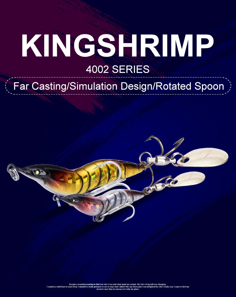 Kingdom Simulation Shrimp Fishing Lures 8.5g 14g 21g 28g Artificial Wobblers Metal Fishing Spinner Bait Hard Jigging Lures