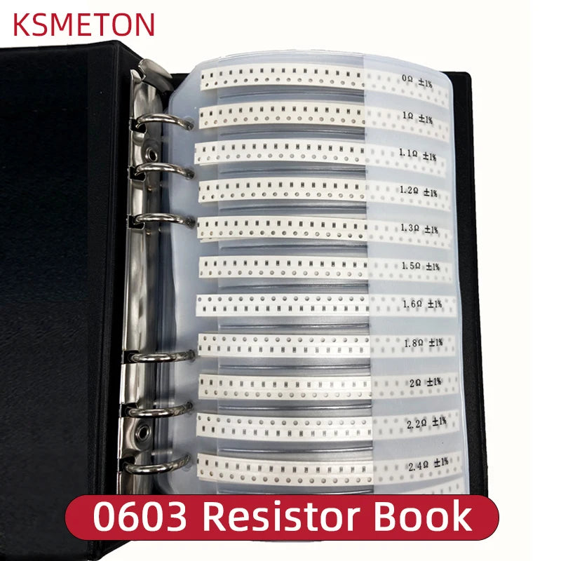 Smd Book Resistor Kit 0805 0201 0402 0603 1206 1% Resistor set Assortment Kit DIY 170/400 Values Sample Book FR-07 0Ω-10MΩ