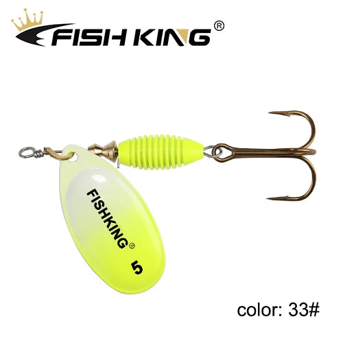 FISH KING Fishing Lure Spinner bait 4g 4.8g 7g 10g 14g Spoon Lures With Treble Hooks Peche Jig Anzuelos isca Pesca