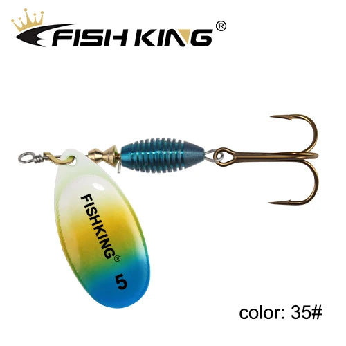 FISH KING Fishing Lure Spinner bait 4g 4.8g 7g 10g 14g Spoon Lures With Treble Hooks Peche Jig Anzuelos isca Pesca