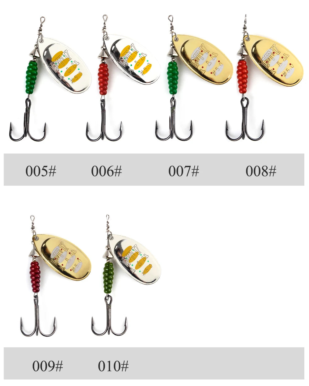 FISH KING Willow Spinner Bait 8.4g12.5g14.7g  Copper Size 3#-5# With 35647-BR Treble Hook 2#-1/0# Fishing Lure