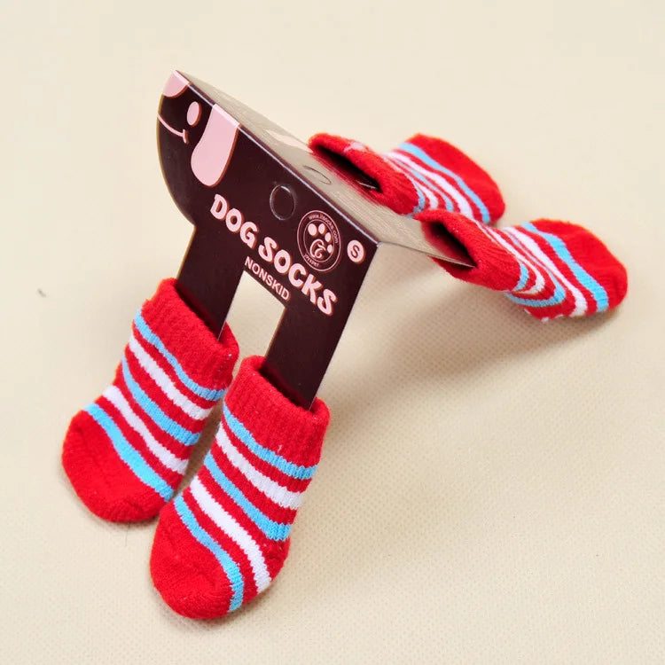 Dog Sock Warm Latex Skid-proof Socks For Dogs Clothing Shoes Anti Slip Pets Socks Dog Print Socks Dog Leg Warmers S-xl