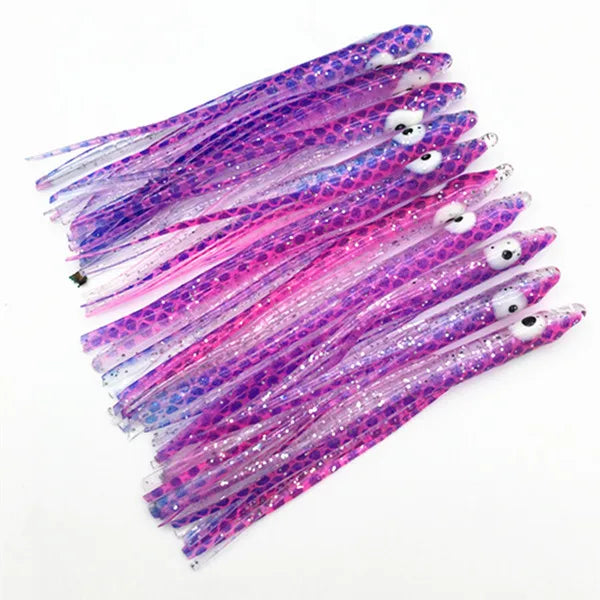 10Pcs*7cm Sea Fishing Silicone Artifical Soft sabiki Lure Needle-shaped Octopus Skirt Squid Lure Rig Saltwater Soft Jigging Bait